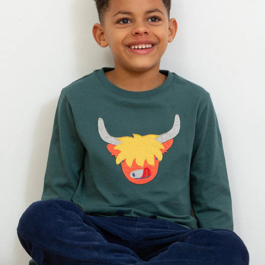 Kite Clothing Cool Cow Long Sleeve T-Shirt – Organic Cotton Kids Farm Tee