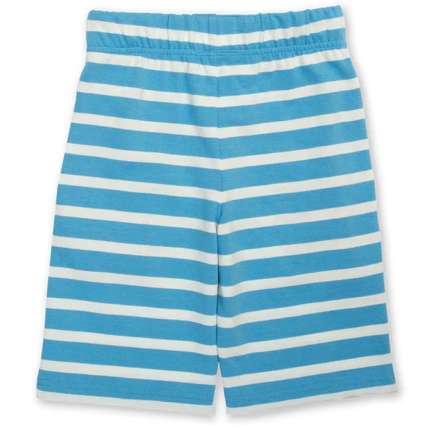 Kite Corfe shorts in blue and cream stripe organic cotton