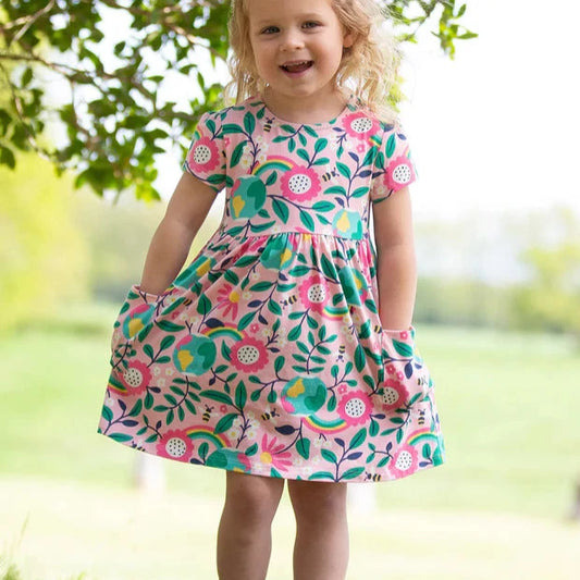 Kite Hello Earth dress with sunflower print in organic cotton