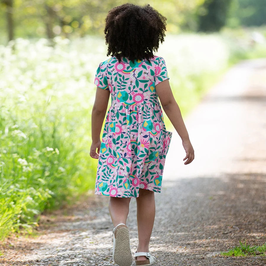 Kite Hello Earth dress with sunflower print in organic cotton