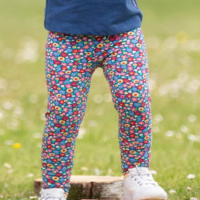 Kite Meadow Ditsy Leggings – Organic Cotton Kids Floral Leggings