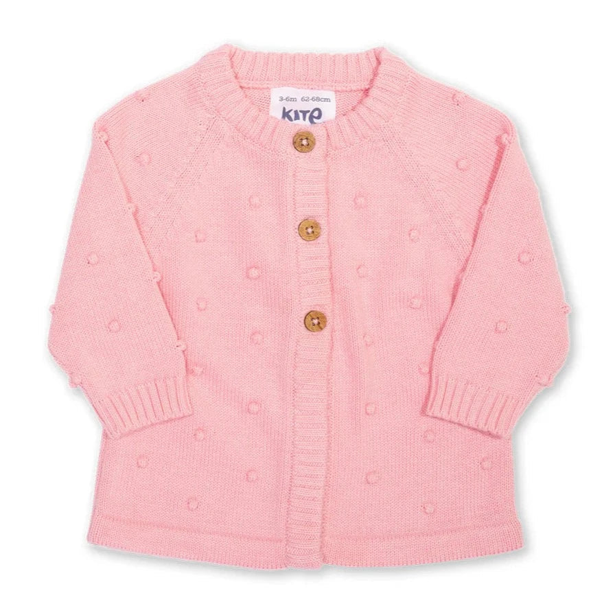 Kite My First Cardigan in Pink organic cotton