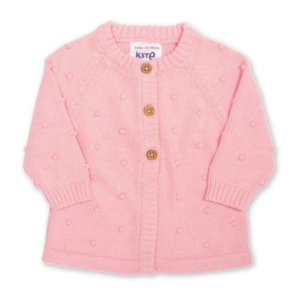 Kite My First Cardigan in Pink organic cotton