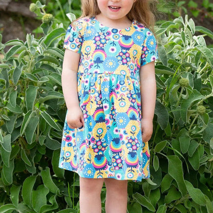 Kite Patchwork Planet Dress – Organic Cotton Kids Dress