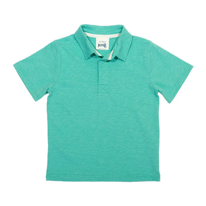 Kite Poole polo shirt in duck egg blue organic cotton