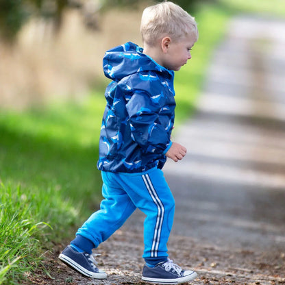 Kite puddlepack jacket in blue dolphin design