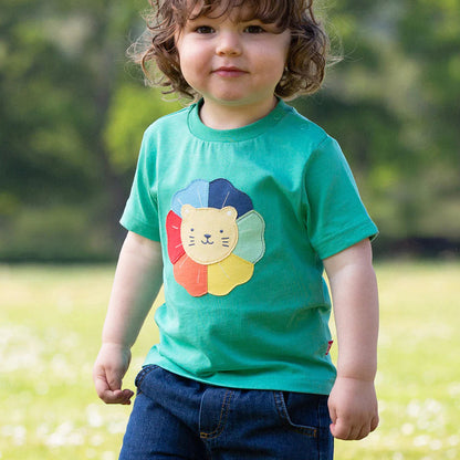 Kite Rainbow Lion T-Shirt – Organic Cotton Kids Animal Tee