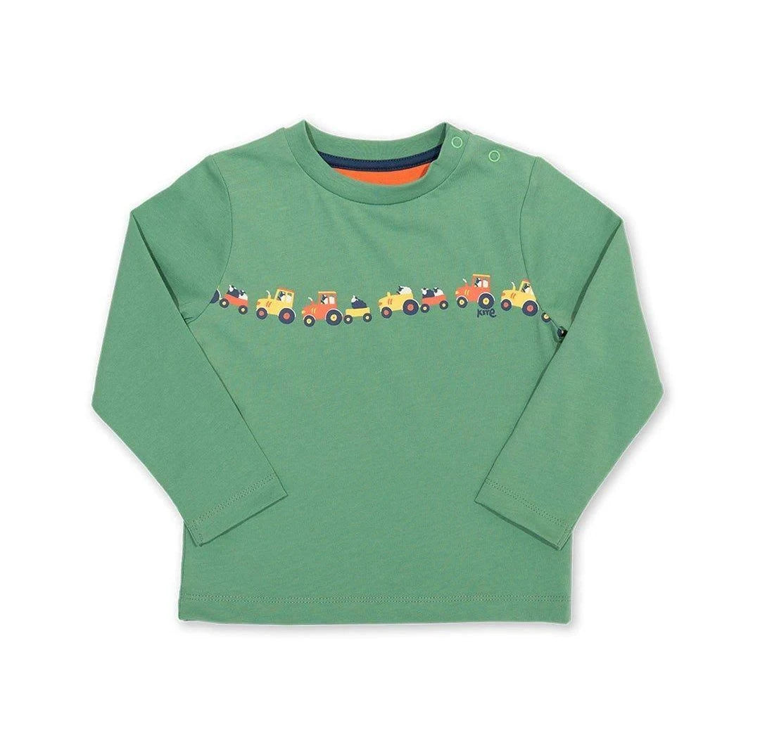 Kite Tractor Trails t-shirt with fun tractor design