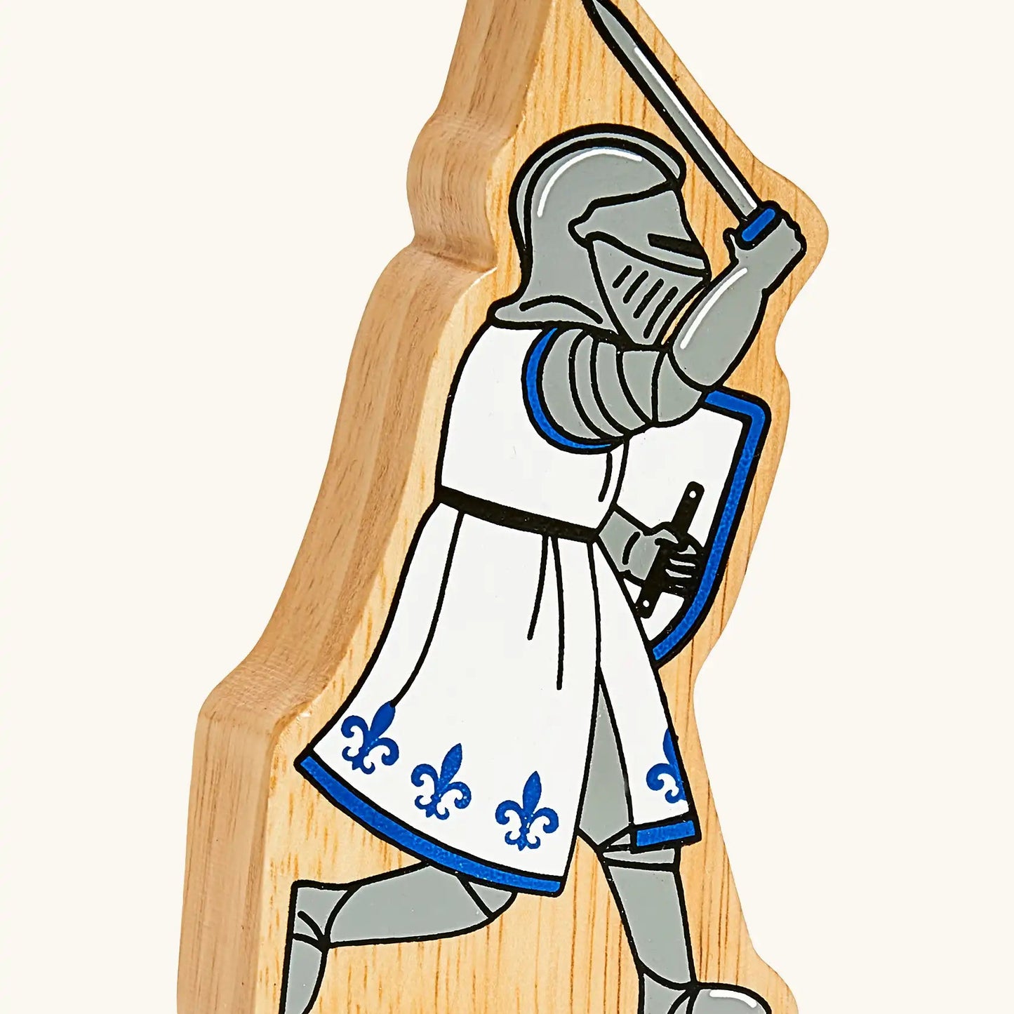 Lanka Kade Blue Knight With Sword Raised – FSC Fair Trade Wooden Toy Figure