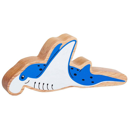 Natural Wooden Blue & White Manta Ray