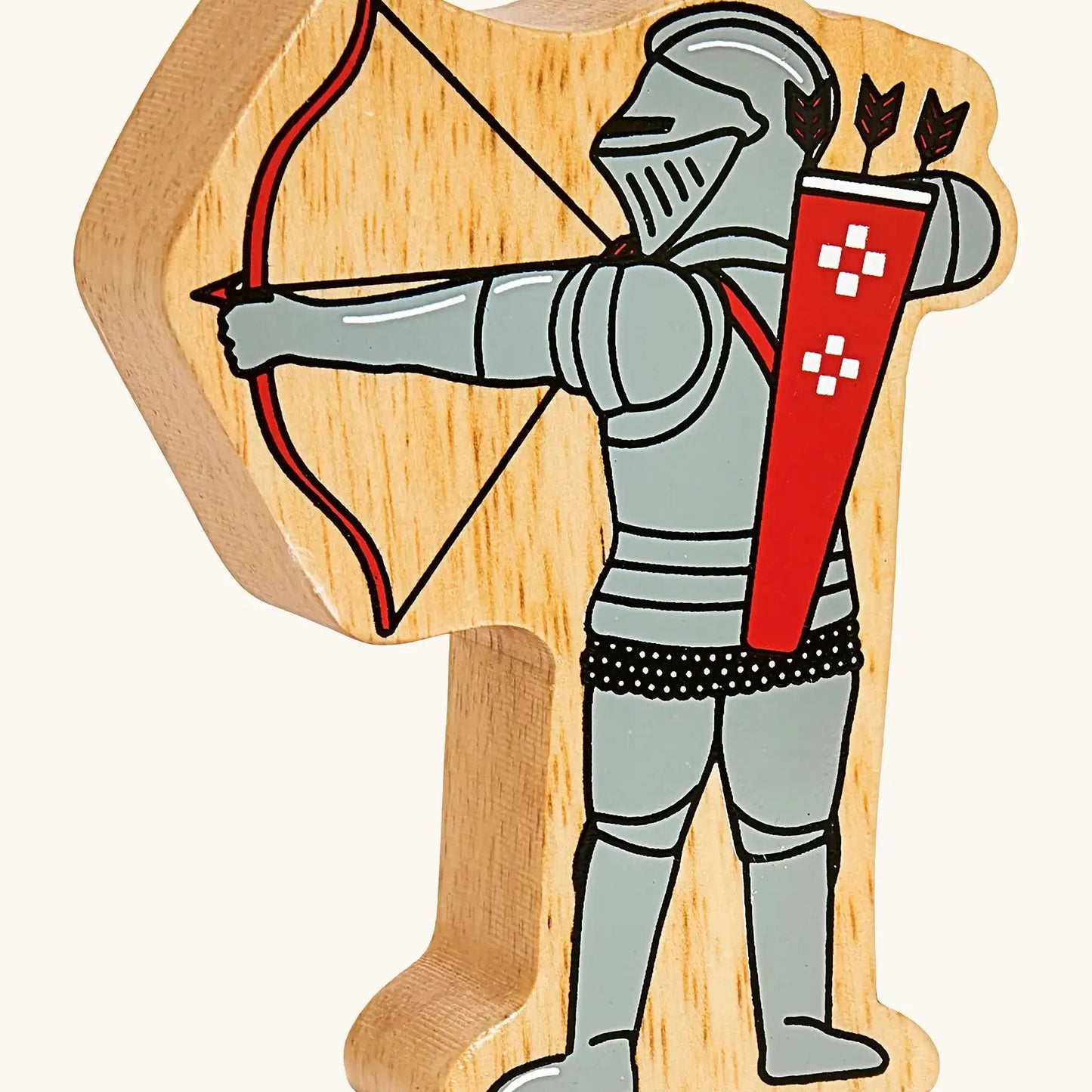 Lanka Kade Red Armoured Archer – FSC Fair Trade Wooden Toy Figure
