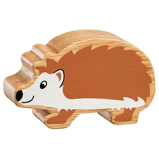 Natural Wooden Brown & White Hedgehog