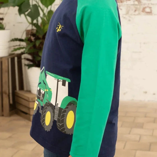 Little Lighthouse Mason T-Shirt Long Sleeved Green Tractor