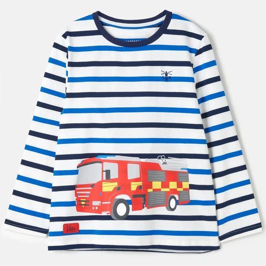 Little Lighthouse Long Sleeved Oliver T-Shirt, Fire Engine
