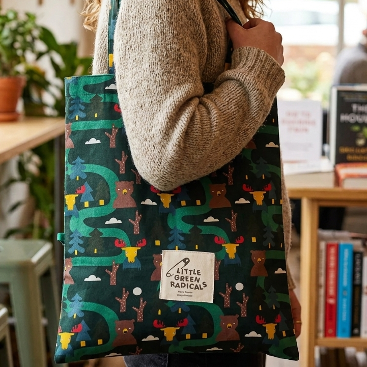 Little Green Radicals Nordic Woodland Tote Bag – Organic Cotton Shopper