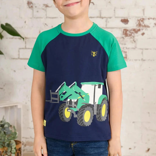 Little Lighthouse Mason T-Shirt Short Sleeved Green Tractor