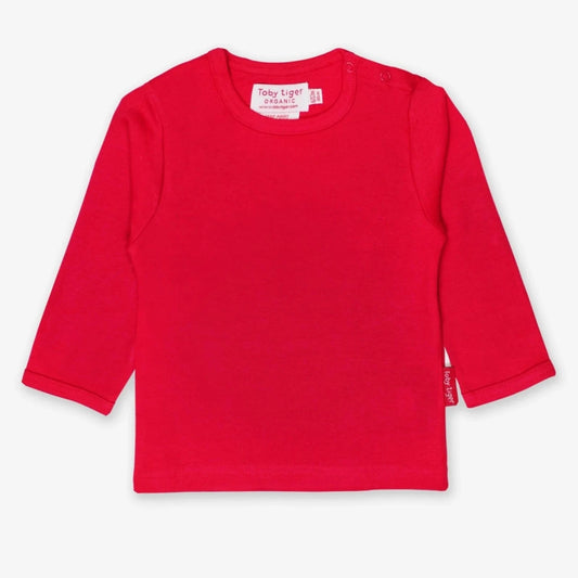 Toby Tiger Long Sleeve Top, Red