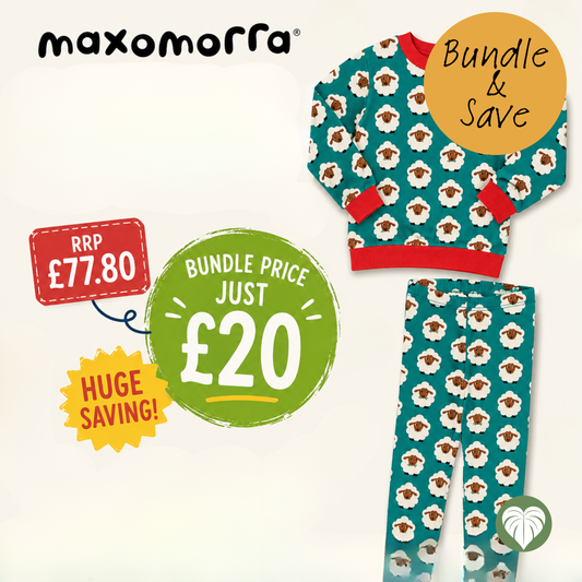 Maxomorra Organic Cotton Clothing Bundle – Organic Sweater & Leggings | Huge Saving