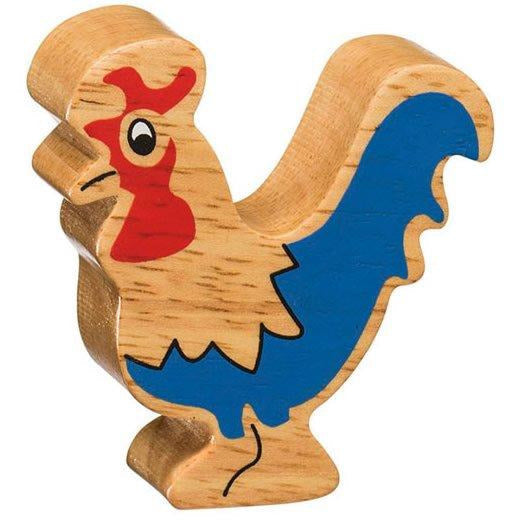 Natural Wooden Blue Cockerel