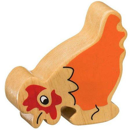 Natural Wooden Orange Hen