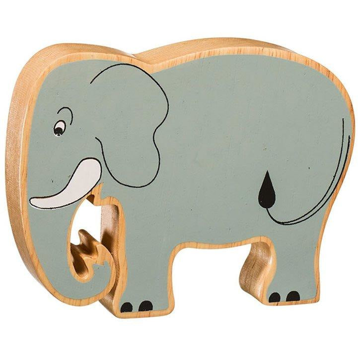 Natural Wooden Grey Elephant