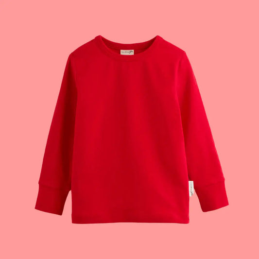 ScandiBugs Own Label Organic Long Sleeve Top - Roaring Red