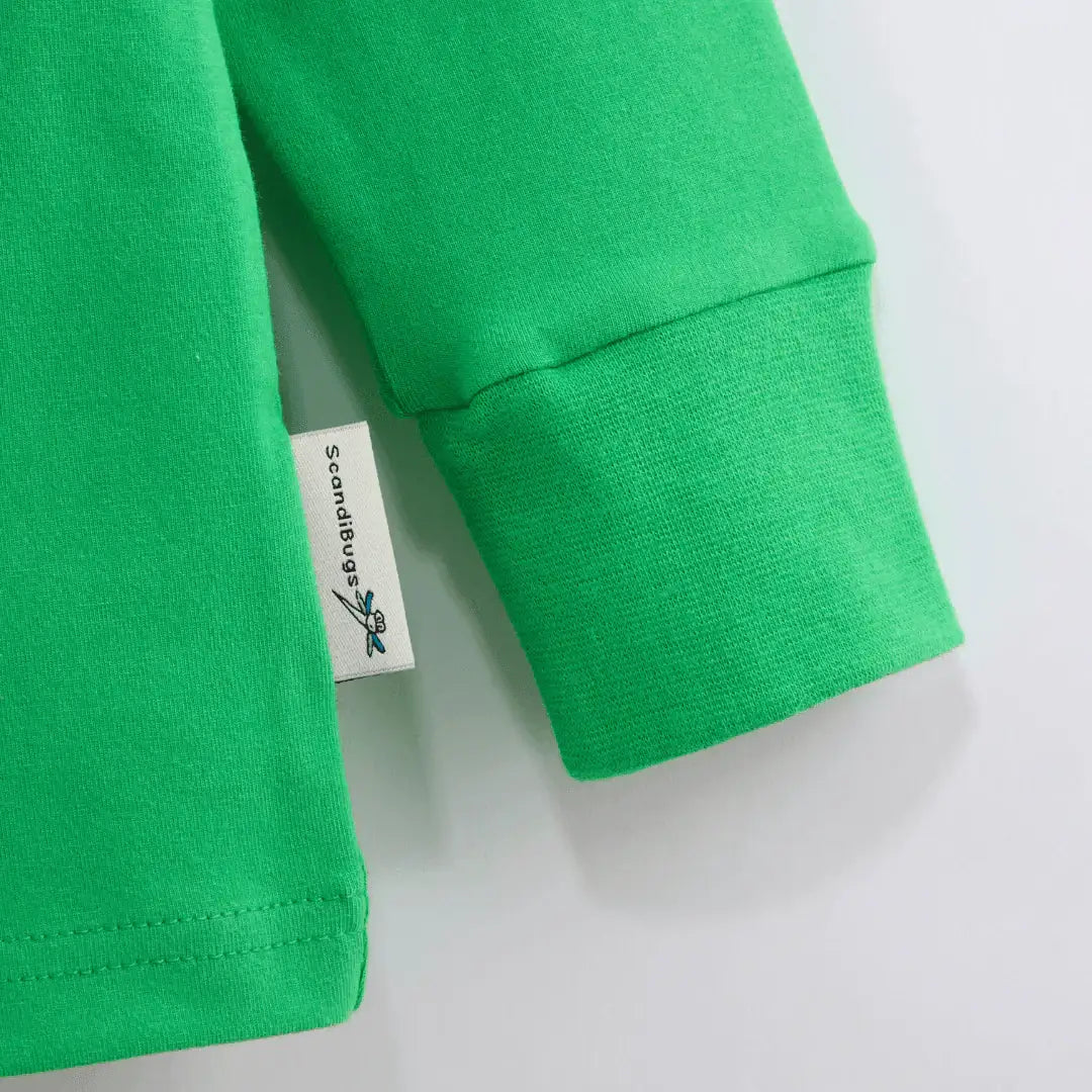 ScandiBugs Own Label Organic Long Sleeve Top - Tropical Green
