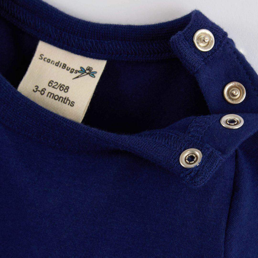 ScandiBugs Own Label Organic Long Sleeve Vest - Deep Sea Navy
