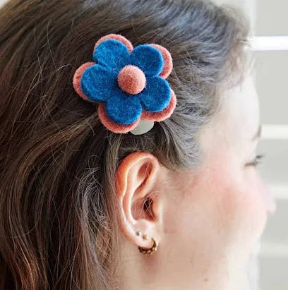 Felt Flower Hair Clip – Handmade Merino Wool Hair Clip