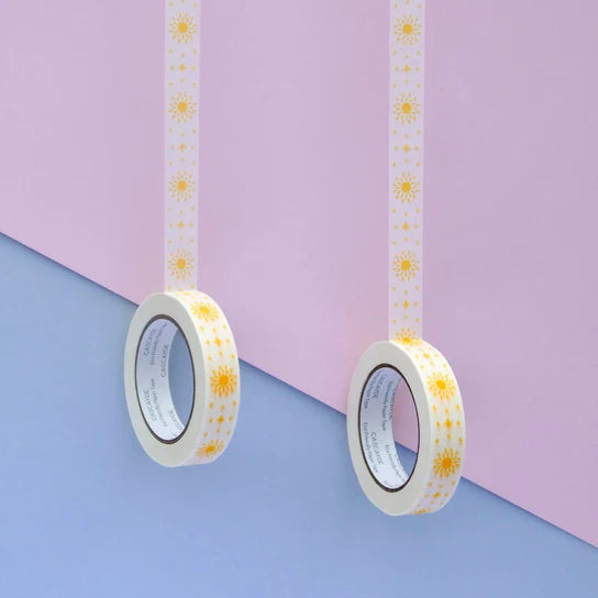 Eco-Friendly White Paper Tape – 50m, Yellow Sunshine