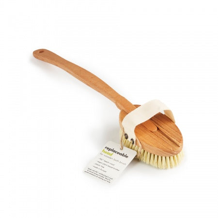 Wooden Bath Brush with Replaceable Head | Natural Bristle Body Brush